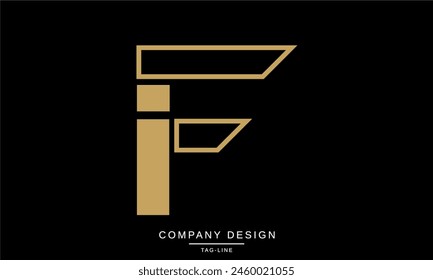 IF, FI Letras Abstractas Logo Monograma Diseño Fuente Icono