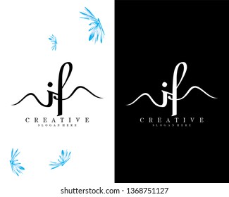 if, fi letter creative logo design vector