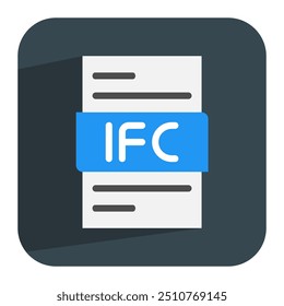Ifc document flat icon. creative file icon selection for design needs. can be used for website, ui and mobile app.