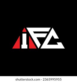 IFC triangle letter logo design with triangle shape. IFC triangle logo design monogram. IFC triangle vector logo template with red color. IFC triangular logo Simple, Elegant, and Luxurious design.