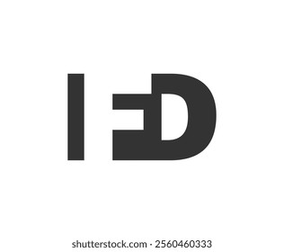 IFD logo design. Initial letter I F D bold font style for tech startups, consulting, corporate branding. Creative company name, headlines typography identity, trendy logotype. Vector illustration.