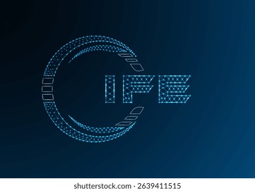IFE low poly letter logo vector design. IFE lower poly logo design. Low poly logo.
