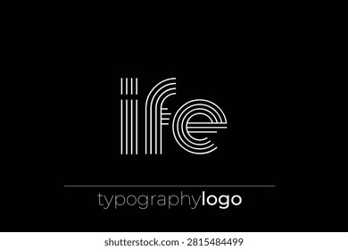 IFE modern geometric typography logo. Modern and stylish composition featuring a monochromatic typography logo illustration designed with intricate lines.