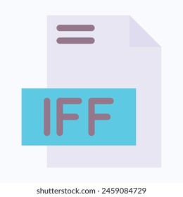 IFF File Format Vector Icon, Isolated On Abstract Background.
