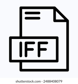IFF-Dateiformat-Vektorgrafik-Symbol, isolierte lineare Vektorgrafik-Symbol.