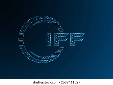 IFF low poly letter logo vector design. IFF lower poly logo design. Low poly logo.