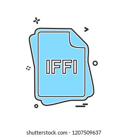 IFFI file type icon design vector