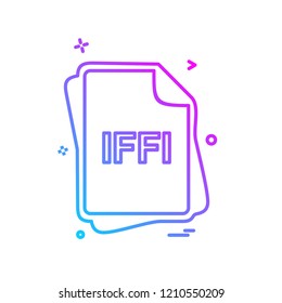 IFFI file type icon design vector