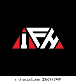 IFH triangle letter logo design with triangle shape. IFH triangle logo design monogram. IFH triangle vector logo template with red color. IFH triangular logo Simple, Elegant, and Luxurious design.