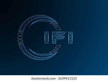 IFI low poly letter logo vector design. IFI lower poly logo design. Low poly logo.