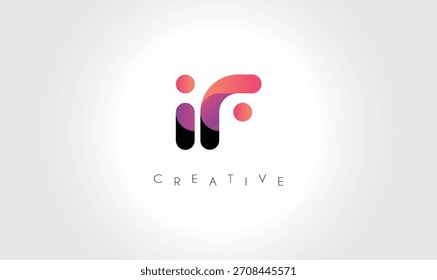 IF, si el logotipo Abstractas de degradado con Formas redondeadas creativas