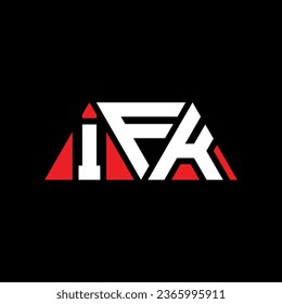 Diseño del logotipo de la letra triangular IFK con forma triangular. Monograma de diseño del logotipo del triángulo de IFK. Plantilla de logotipo vectorial de triángulo IFK con color rojo. Logo triangular de IFK Diseño sencillo, elegante y lujoso.