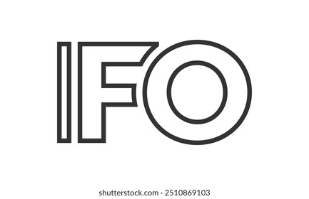 PLANTILLA de diseño de logotipo IFO con texto en negrita fuerte y moderno. Logotipo de Vector inicial basado en tipografía simple y mínima. Identidad de empresa de moda ideal para la presencia de la marca de las empresas.