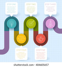 Ifographic vector step by step mock up.