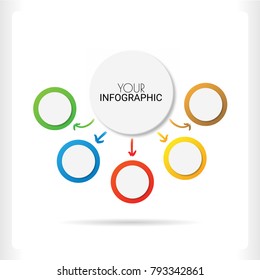 Ifographics number options template on white background