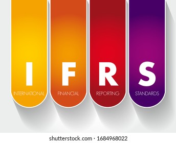 IFRS International Financial Reporting Standards - set of accounting rules for the financial statements of public companies, acronym text concept background