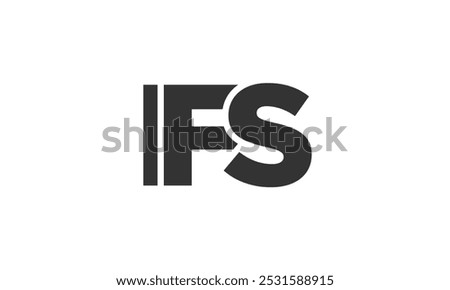 IFS logo design template with strong and modern bold text. Initial based vector logotype featuring simple and minimal typography. Trendy company identity ideal for businesses brand presence.