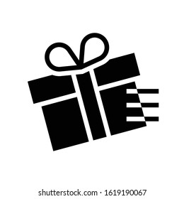 ift box with speed line vector illustration, solid style icon