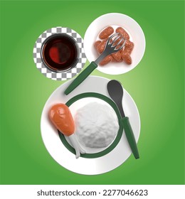 iftar in 3d illustration of ramadhan islamic theme
