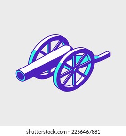 Iftar cannon isometric vector icon illustration
