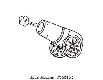 Iftar cannon sketch - Ramadan icon 