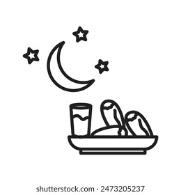 Iftar Dinner Icon Perfect for Ramadan and Community Meals