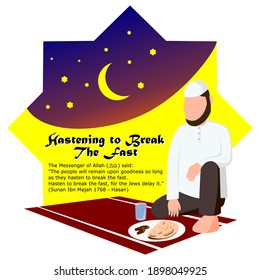 
Iftar Eating After Fasting concept, Moslem family dinner on Ramadan Kareem or celebrating Eid with people character, web landing page template, banner, Card Invitation, Social media
