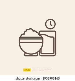 iftar food line icon for Muslim and Ramadan theme concept. Vector illustration