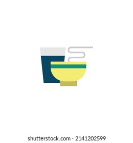 Iftar Foods Flat Icon - Ramadan and Eid Mubarak Icon Concept Vector Illustration.