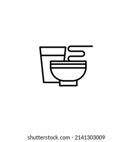 Iftar Foods Outline Icon - Ramadan and Eid Mubarak Icon Concept Vector Illustration.