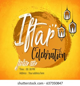 Iftar Gathering , Poster, Banner, Invitation design for Islamic Holy Month, Ramadan Kareem celebration.