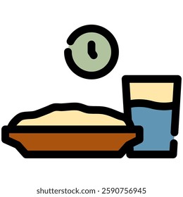 iftar icon in flat outline style