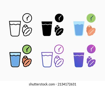 Iftar icon set with line, outline, flat, filled, glyph, color, gradient. Editable stroke and pixel perfect. Can be used for digital product, presentation, print design and more.