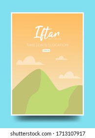 iftar Einladung Poster Design mit Wüstenthema, Kann für Ankündigungszwecke verwendet werden.