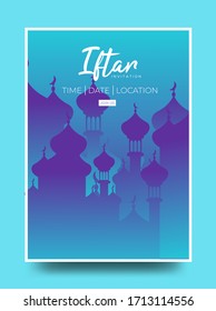 iftar invitation poster design, With mosque background, Can be used for announcement purpose.