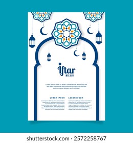 Iftar invitation template. iftar menu. - Vector.