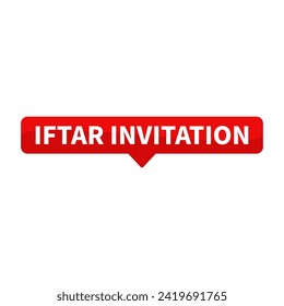 Iftar Invitation Text In Red Rectangle Shape For Information Announcement Promotion Business Marketing Social Media

