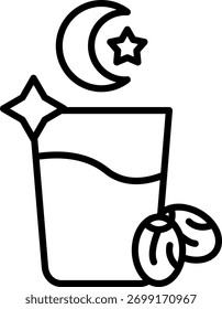 Iftar Linie Vektor Icon Design