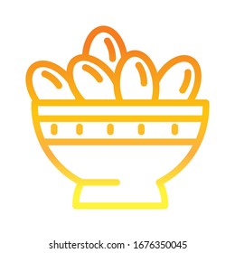 iftar meal ramadan arabic islamic celebration vector illustration gradient line icon