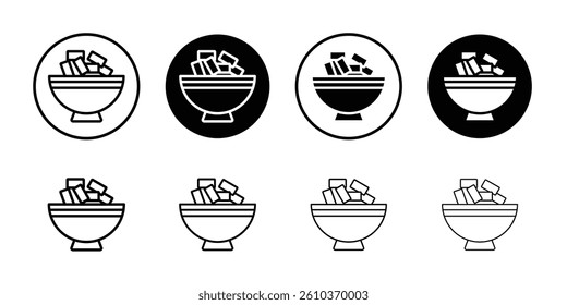 Iftar meal ramadan icon Black and white outline vector