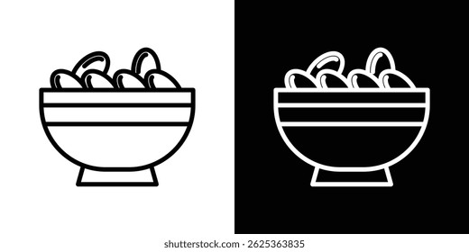 Iftar meal ramadan icon concept stroke on white background