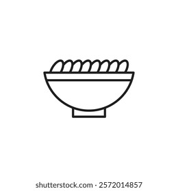 Iftar meal ramadan icon in liner stroke style