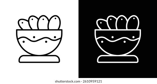 Iftar meal ramadan icon Vector isolated outline drawing.