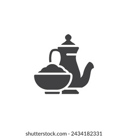 Iftar meal vector icon. filled flat sign for mobile concept and web design. Iftar Feast glyph icon. Symbol, logo illustration. Vector graphics