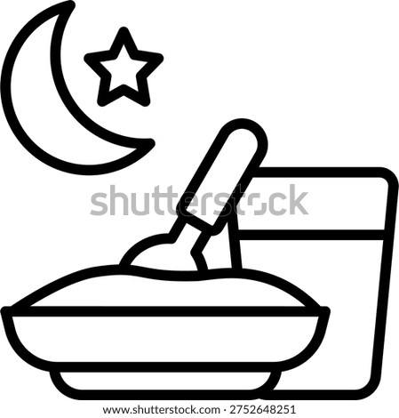 Iftar meal vector for Ramadan fasting break concept, Muslim evening feast illustration after sunset