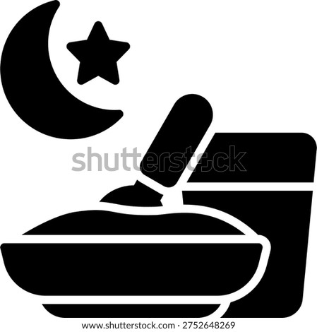 Iftar meal vector for Ramadan fasting break concept, Muslim evening feast illustration after sunset
