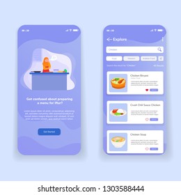 Iftar Mobile App UI Illustration Food Order Delivery Vector Template Onboard