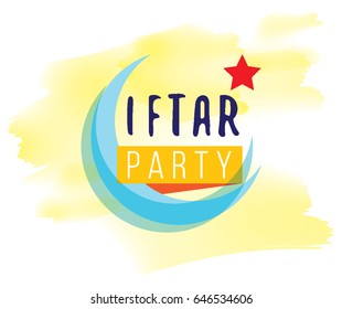 Iftar party. Background for greeting cards print and web. Vector design about Ramadan kareem holy month.