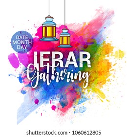 Iftar party background mosque silhouette for greeting card -  Ramadan Kareem - May Generosity Bless you during the holy month