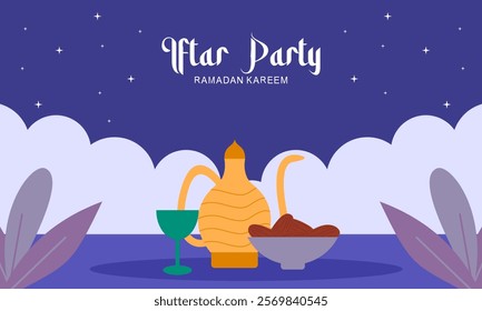 Iftar party celebration concept flyer vector